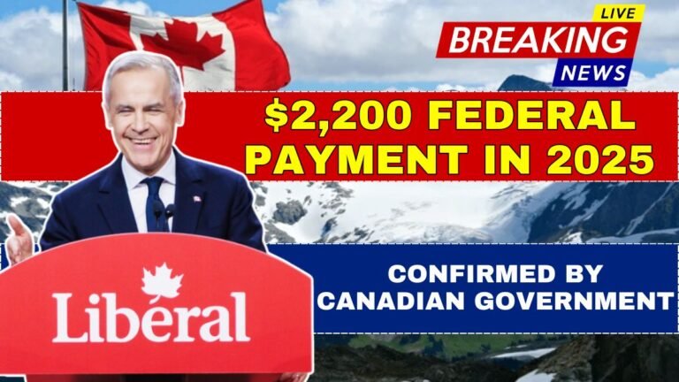 $2,200 Federal Payment in 2025 Officially Confirmed by Canadian Government